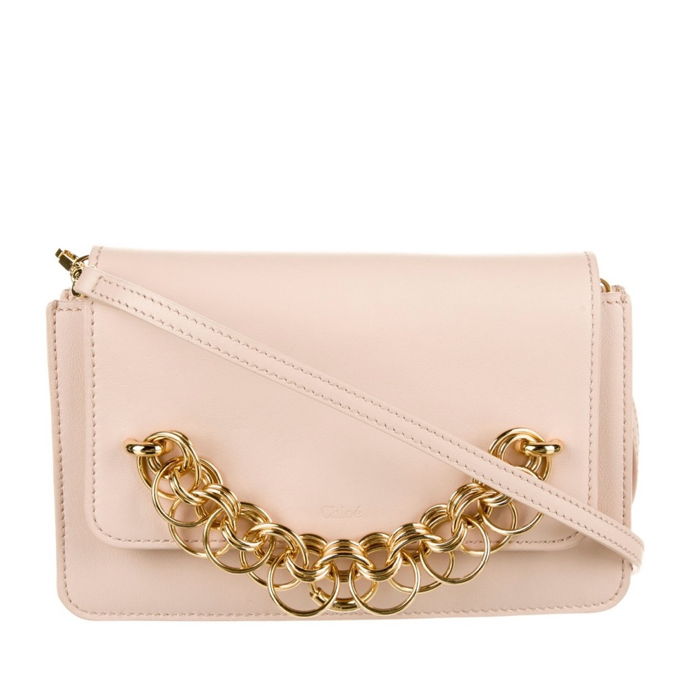 Chloe Nude Pink Shoulder Bag with Gold Chain